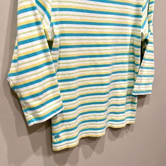 Lilly Pulitzer Blue Striped Shirt - Size: Medium - Picture 4 of 5